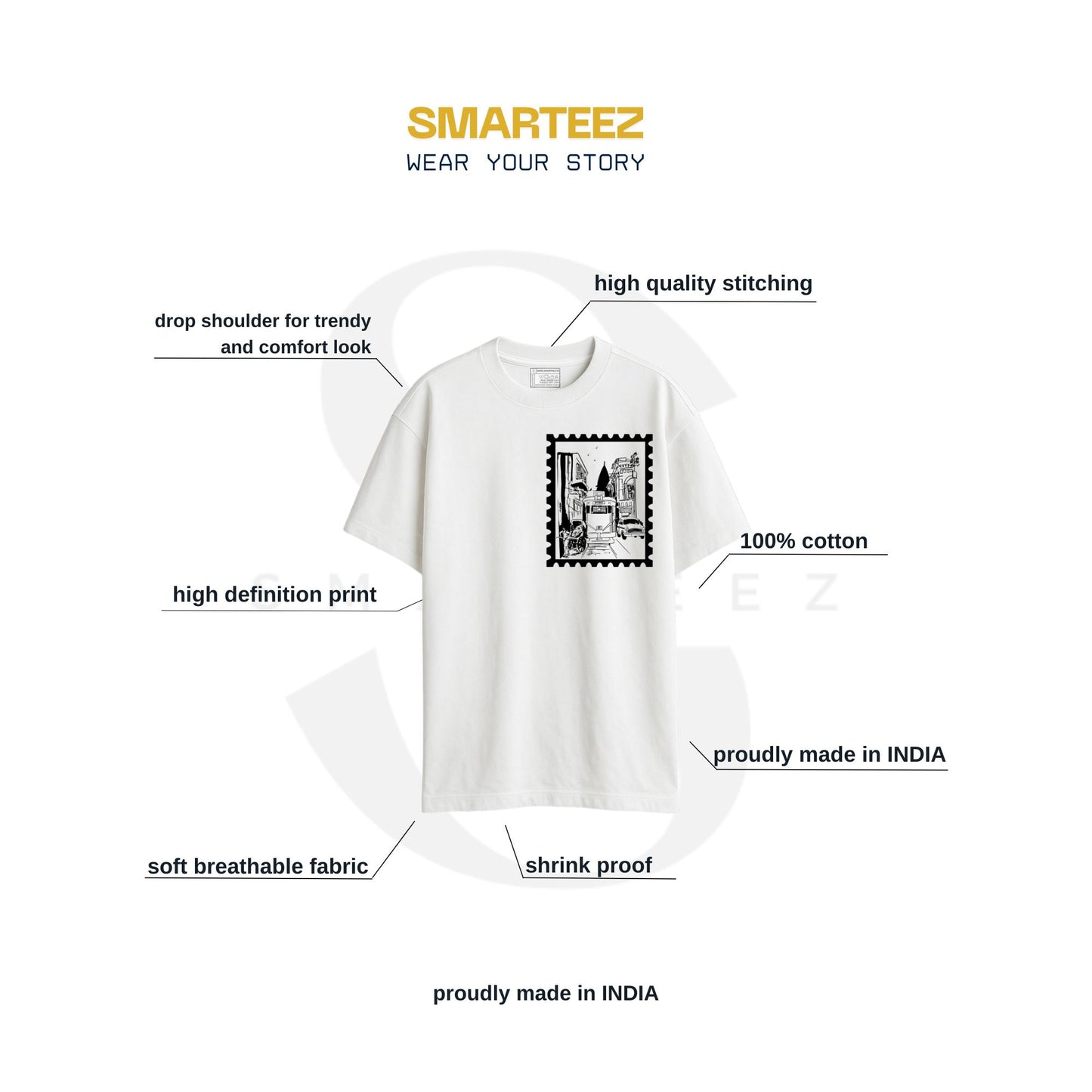 City of Joy: Retro Stamp Oversized T-Shirt | Unisex | Cotton