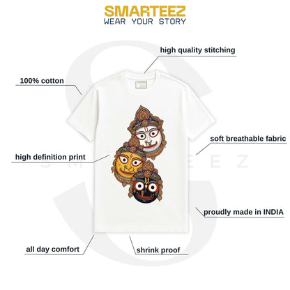 Jagannath Balram Subhadra Holy Trinity T-Shirt | Cotton | Unisex Regular Fit