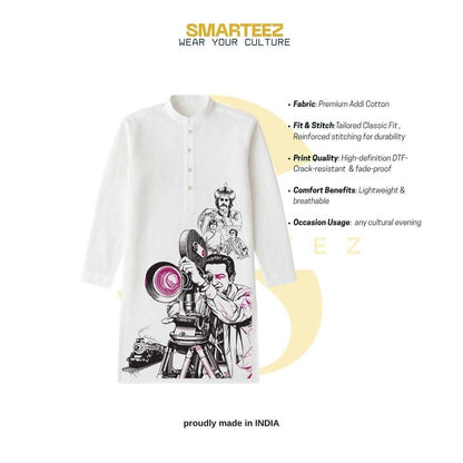 Satyajit Ray Panjabi — The Filmmaker's Eye on White Pure Cotton Panjabi | Wearable Bengali Heritage