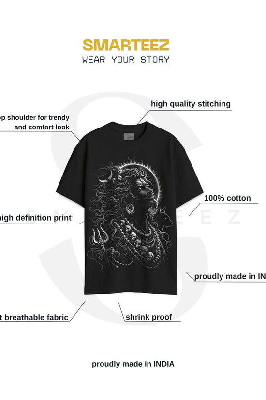 Mahakal Rudra Avatar Oversized Cotton T-Shirt - Lord Shiva Graphic Tee