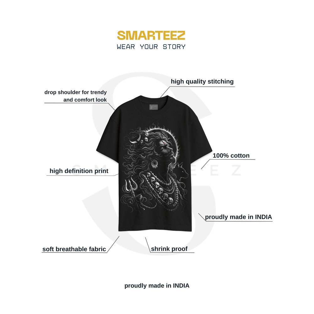 Mahakal Rudra Avatar Oversized Cotton T-Shirt - Lord Shiva Graphic Tee