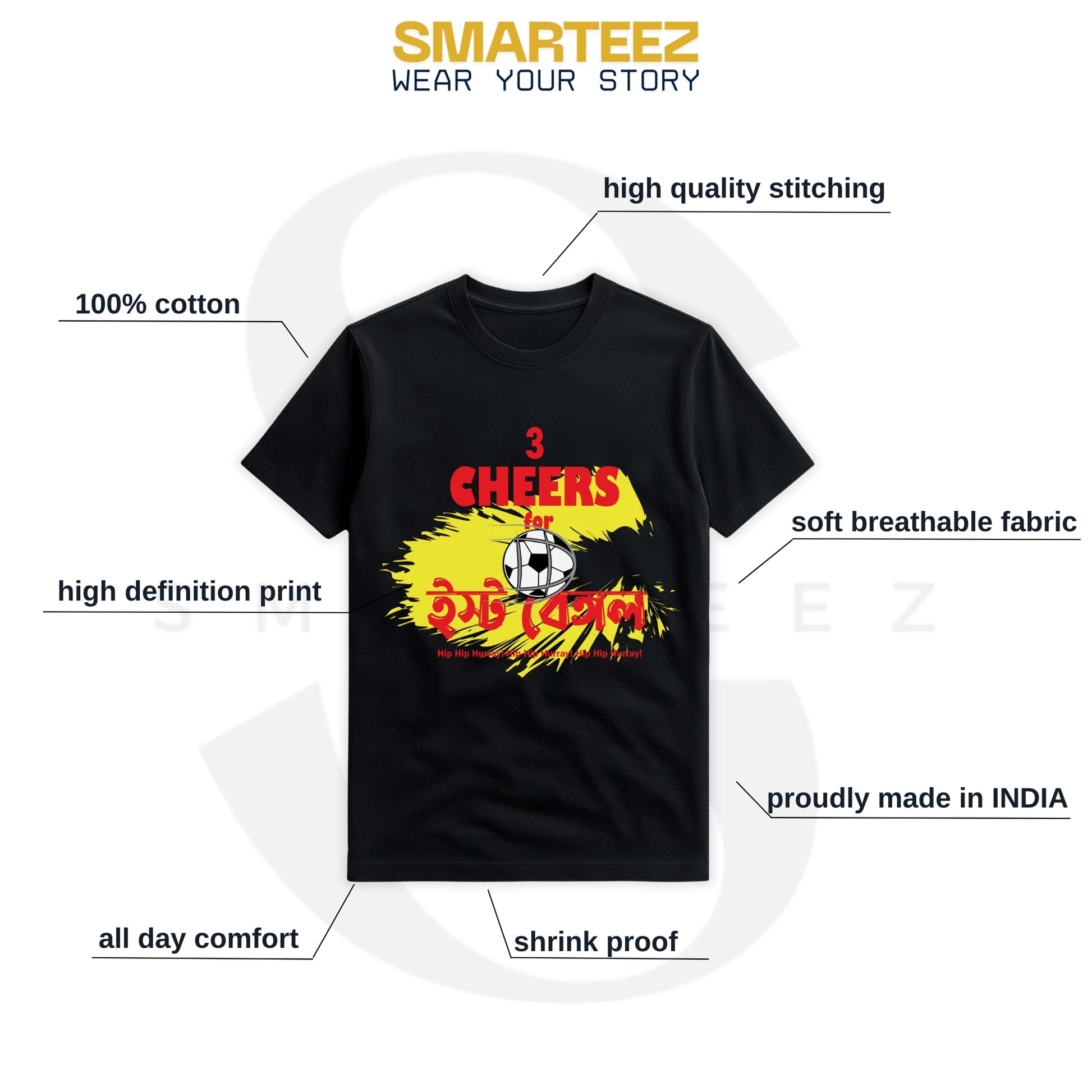 3 Cheers East Bengal T-Shirt (Unisex)