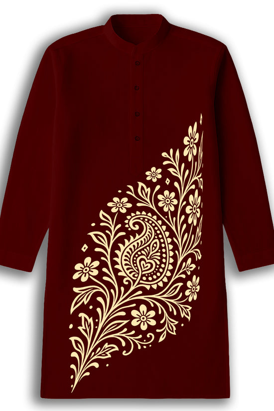 Alpona Grace – Floral Bengali Kurta (Panjabi)