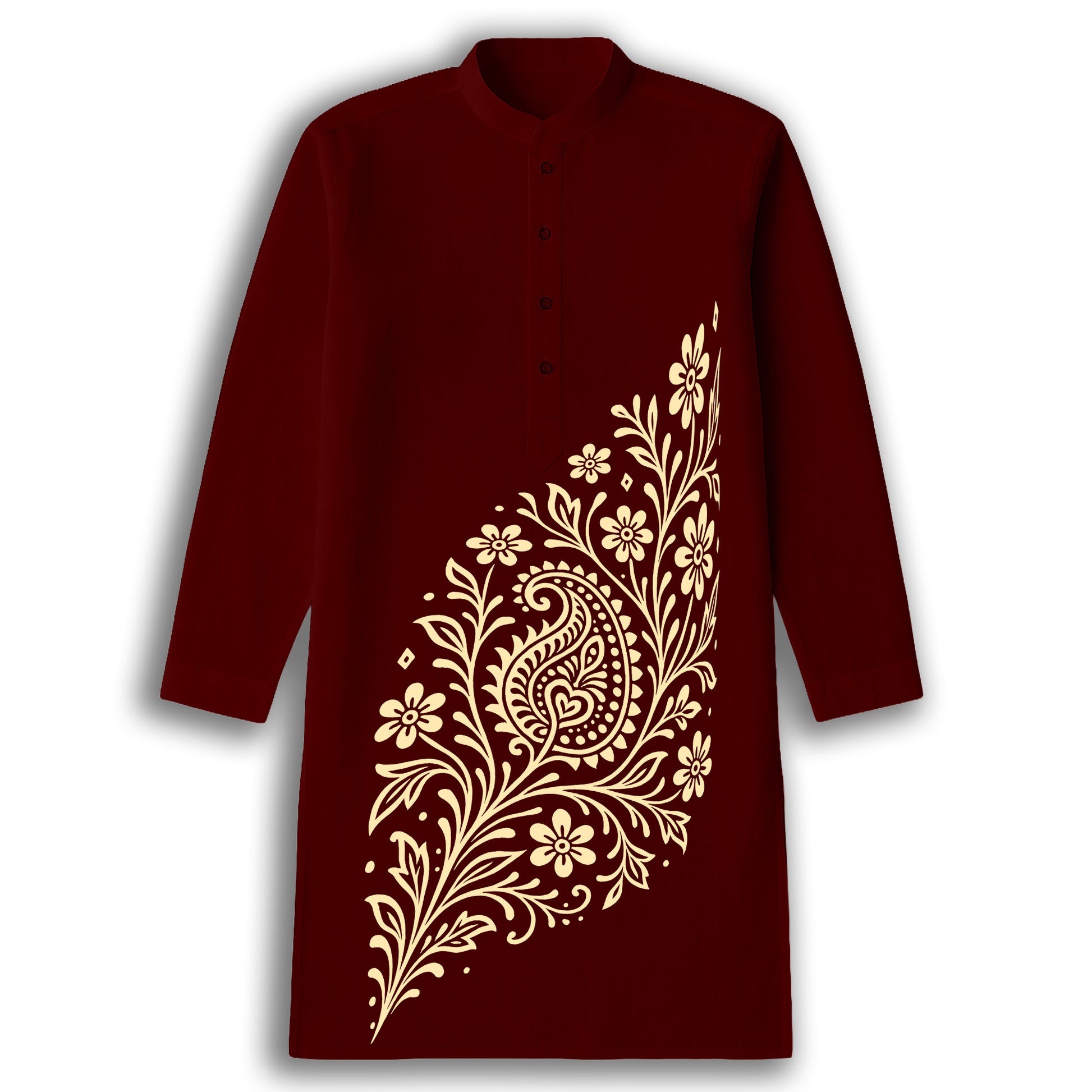 Alpona Grace – Floral Bengali Kurta (Panjabi)
