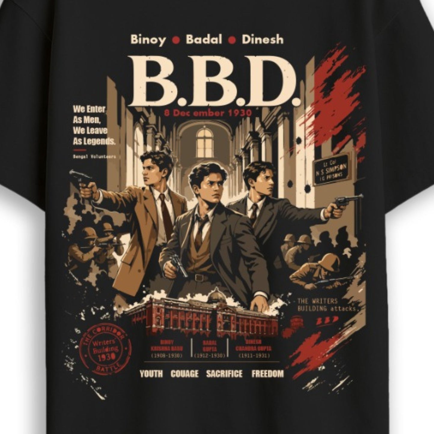 B.B.D. Oversized T-Shirt — Bengal Freedom Fighter Tribute Tee