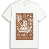 Bengali Boatwoman T-Shirt – Batik Style Folk Art on Cotton