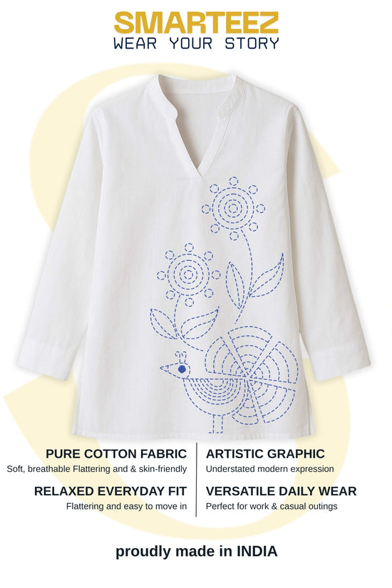 Bengali Heritage Kantha Stitch Inspired Kurti Design for Ladies