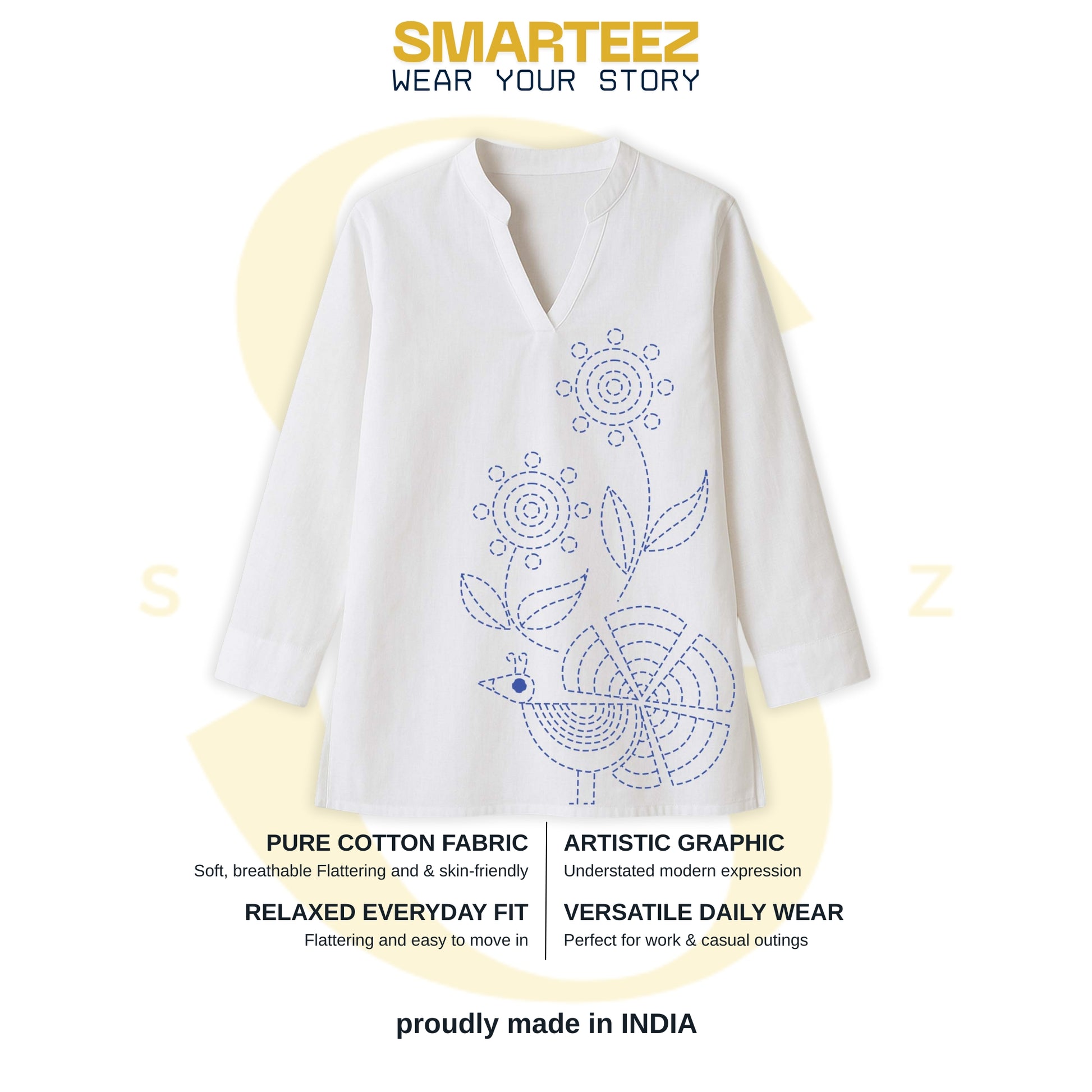 Bengali Heritage Kantha Stitch Inspired Kurti Design for Ladies