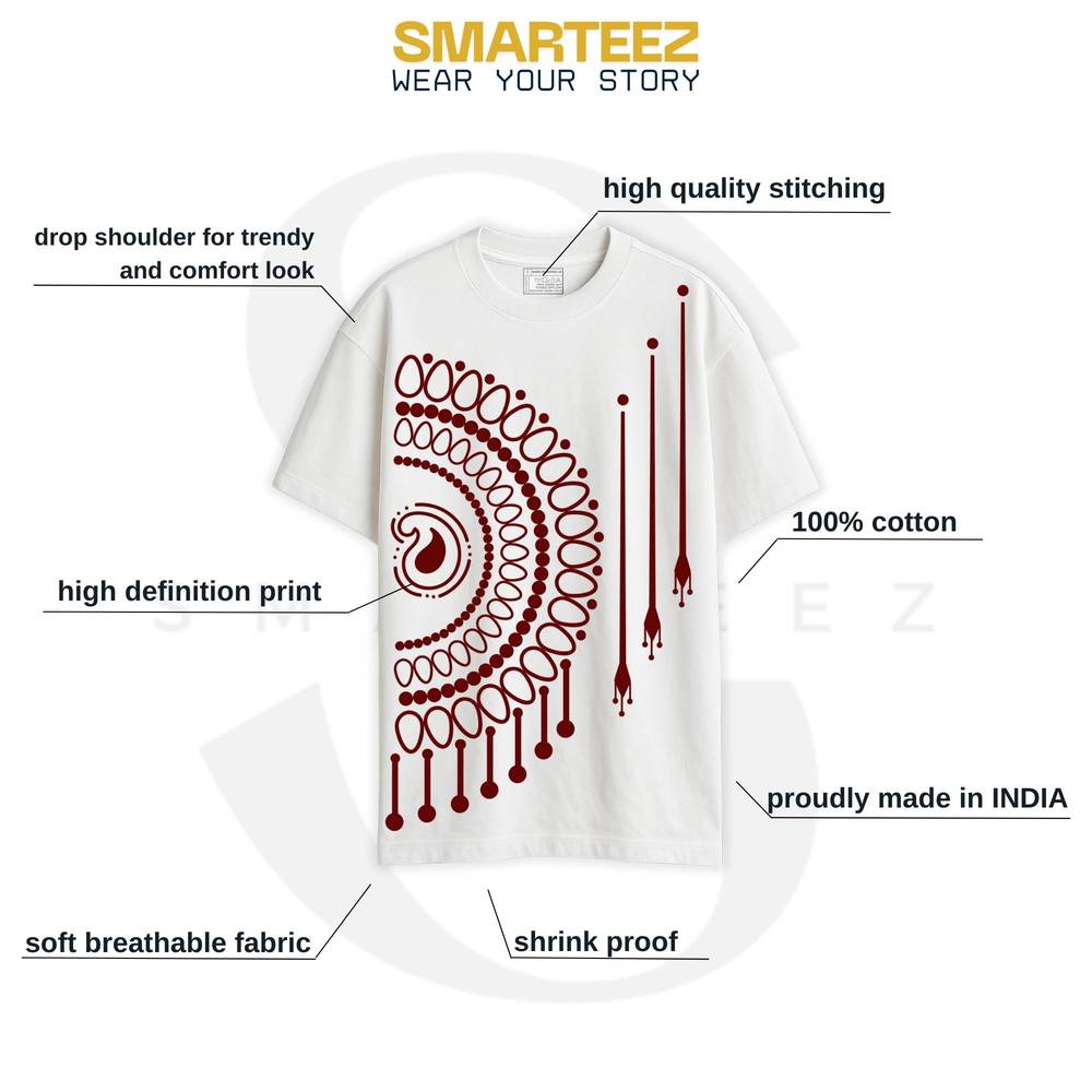 Bengali Mandala Art Oversized T-Shirt | Unisex