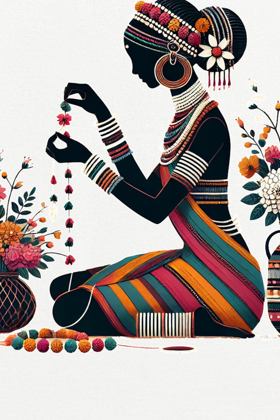 Chayanika – Folk Art Inspired Graphic T-Shirt Celebrating Traditional Grace