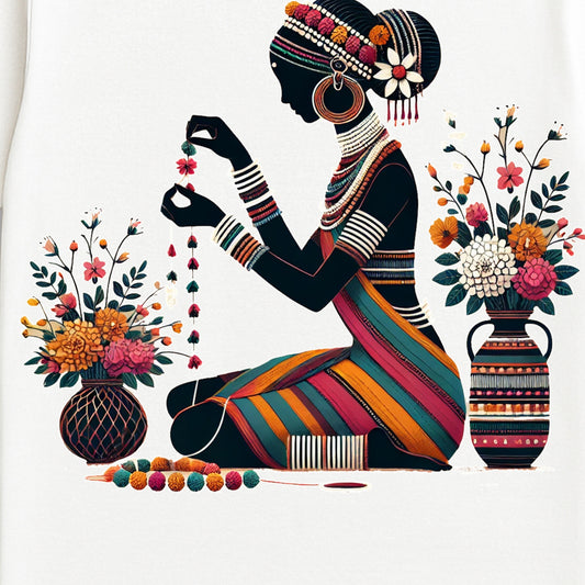 Chayanika – Folk Art Inspired Graphic T-Shirt Celebrating Traditional Grace