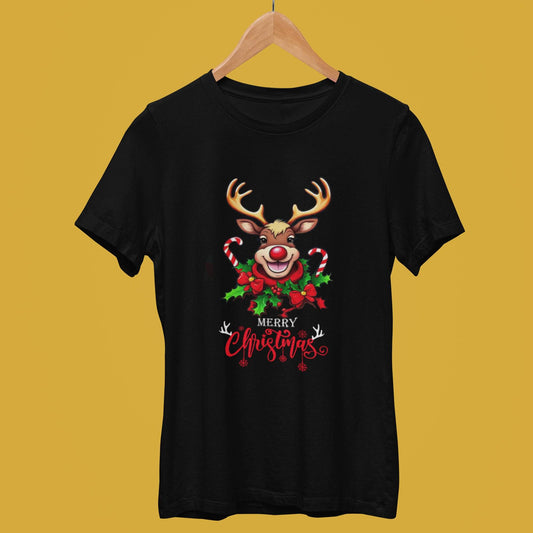 Christmas Deer T-shirt by Smarteez – Festive Christmas tee, perfect for holiday celebrations and adding style to your Christmas wardrobe.