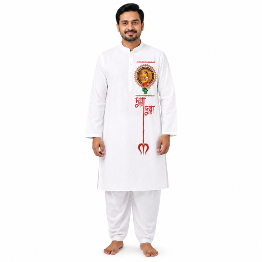 Dugga Dugga – Bengali Festive Kurta with Divine Motif