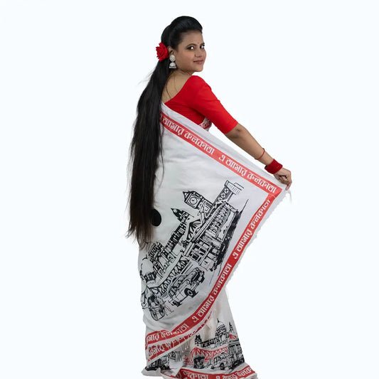 E Amar Kolkata — Pure Khadi Cotton Handloom Saree