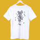 White Emni Korei Jai Jodi Din' regular fit Bengali slogan T-shirt displayed on a hanger, showcasing its unisex design and premium cotton fabric.
