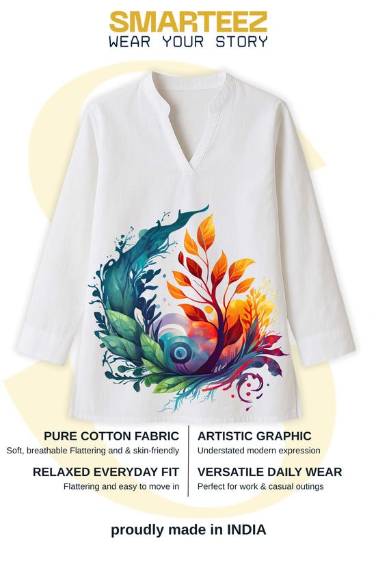 Floral Extravaganza – Artistic Floral Print Ladies Kurti