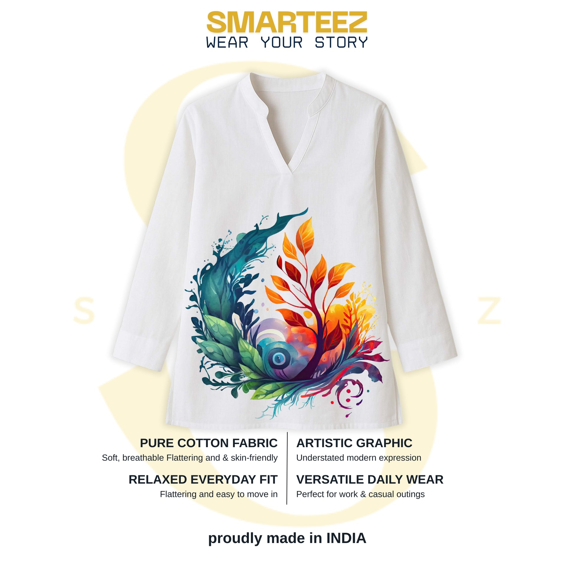 Floral Extravaganza – Artistic Floral Print Ladies Kurti