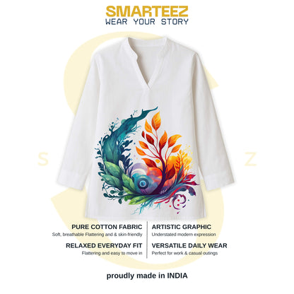 Floral Extravaganza – Artistic Floral Print Ladies Kurti