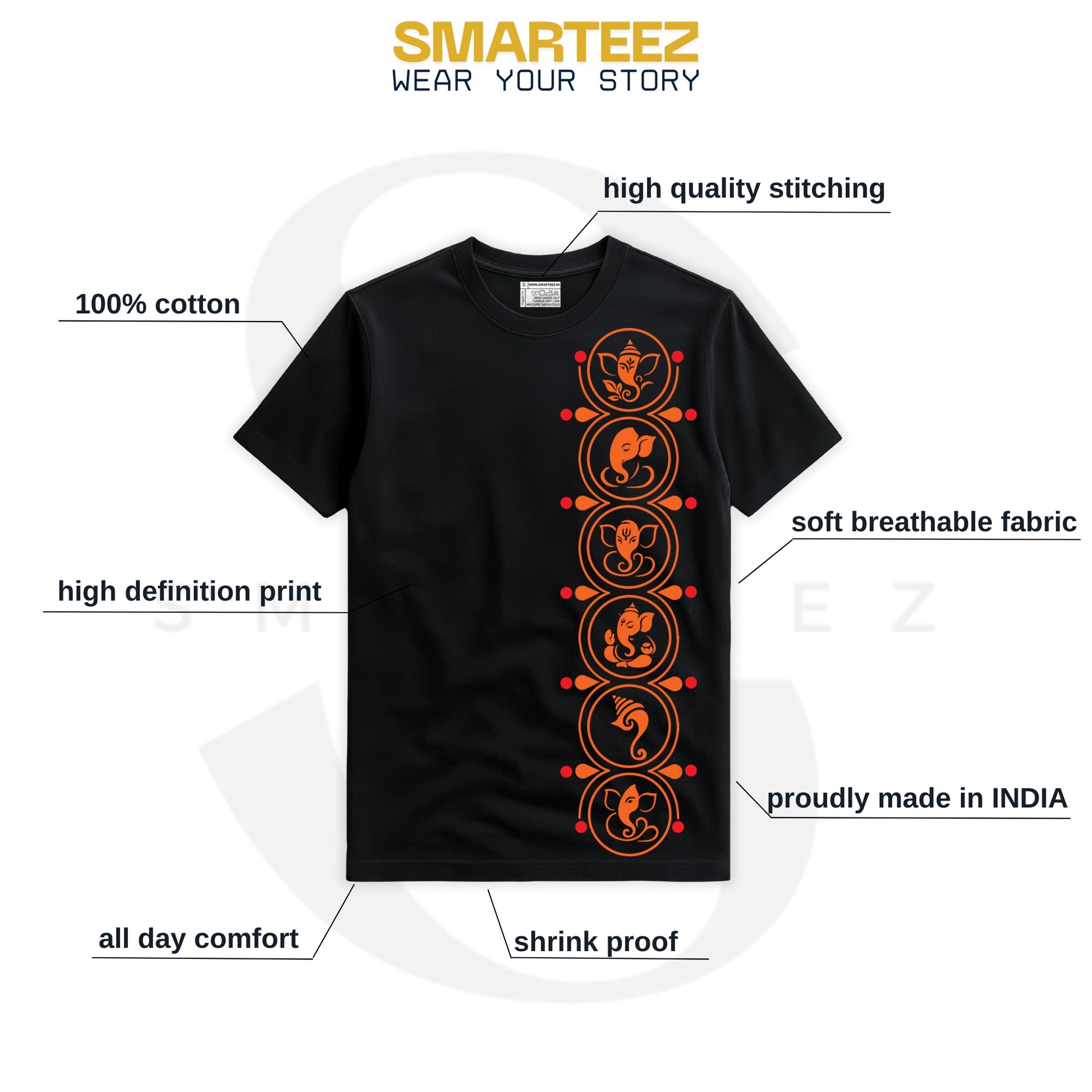 Ganpati T Shirt – Minimal Ganesha Motifs