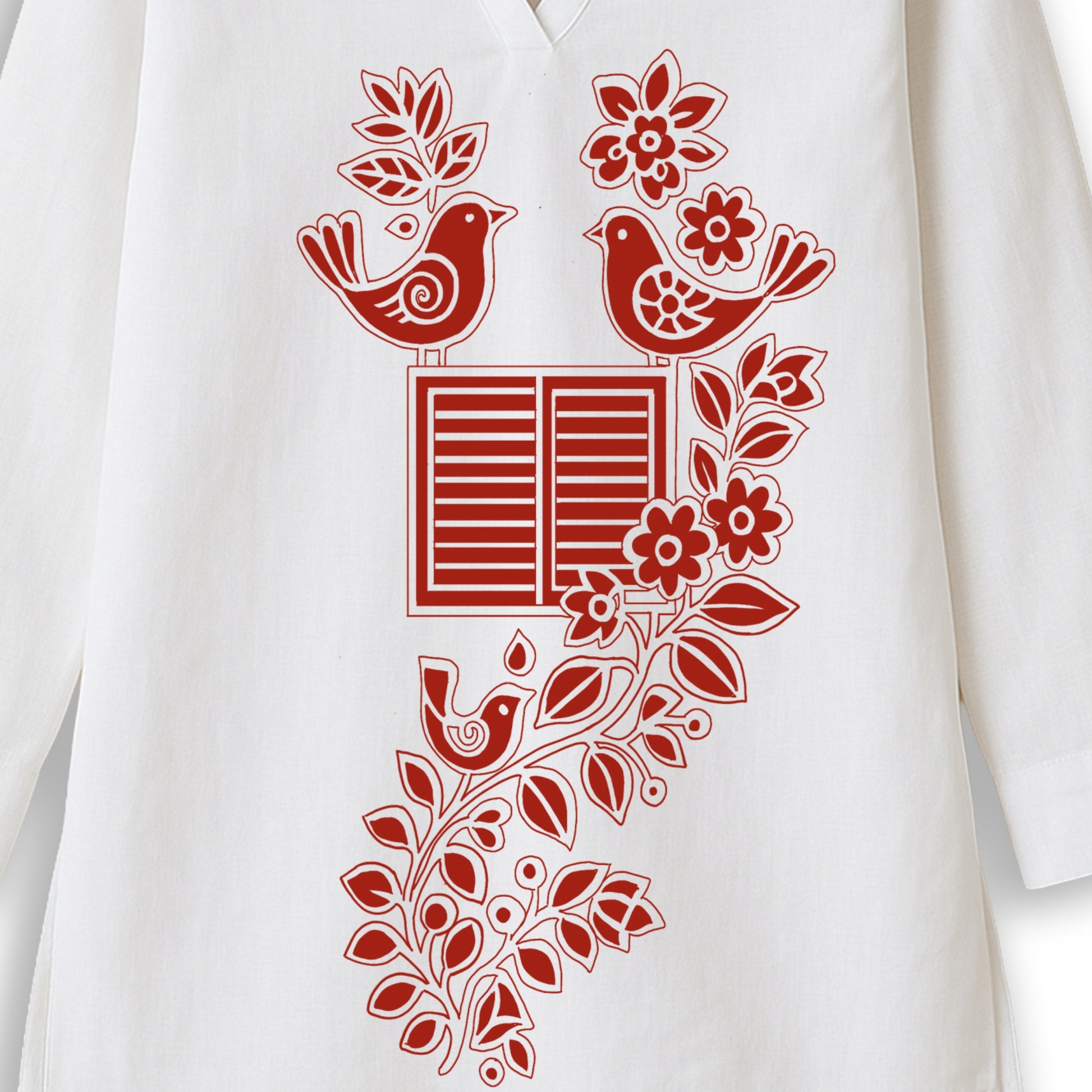 Harmony of Nature: Bengali Folk Art Kurti for Women