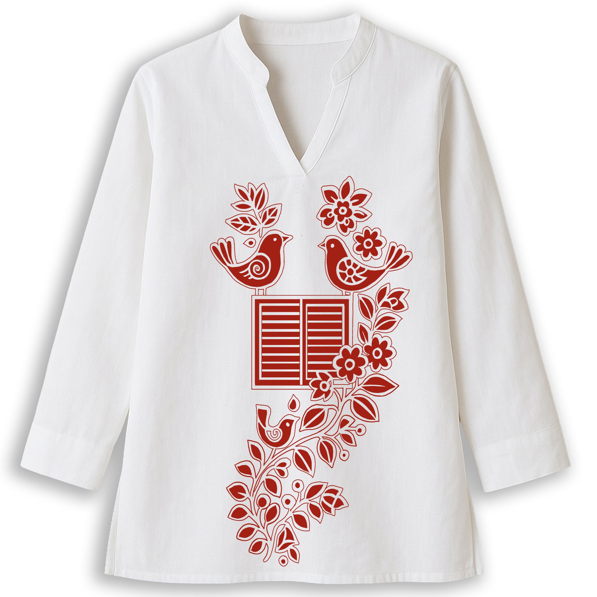 Harmony of Nature: Bengali Folk Art Kurti for Women