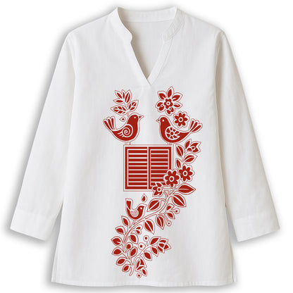 Harmony of Nature: Bengali Folk Art Kurti for Women