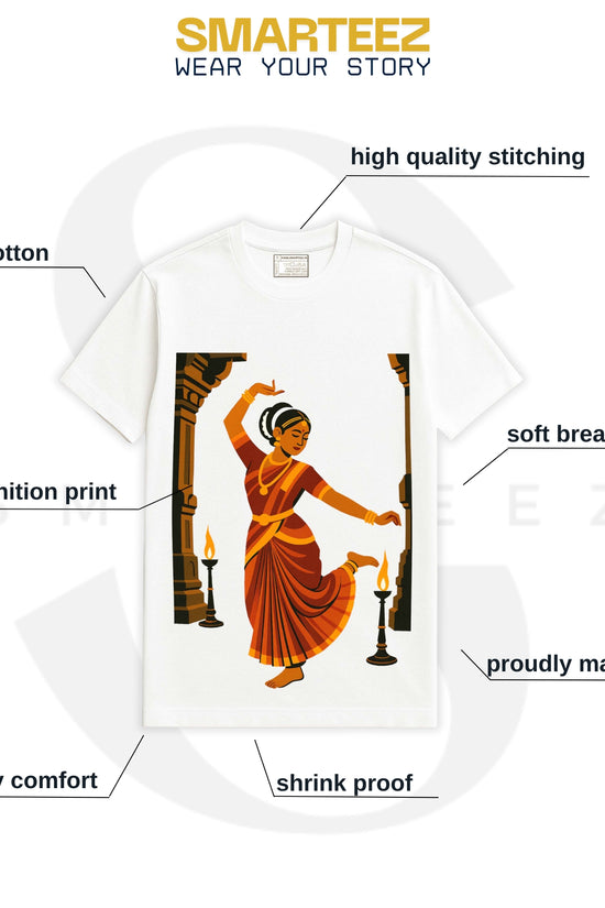 Indian Heritage T-Shirt – Classical Temple Dancer in Traditional Art Style
