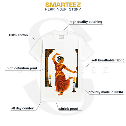 Indian Heritage T-Shirt – Classical Temple Dancer in Traditional Art Style