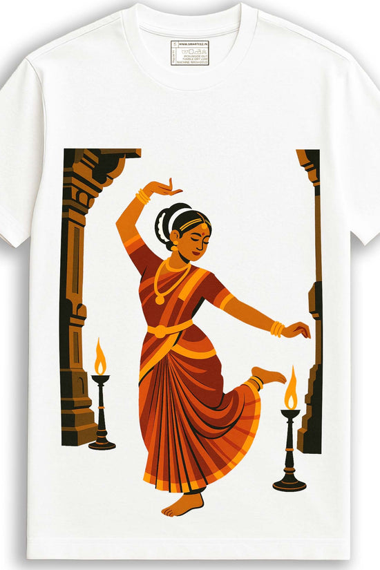Indian Heritage T-Shirt – Classical Temple Dancer in Traditional Art Style