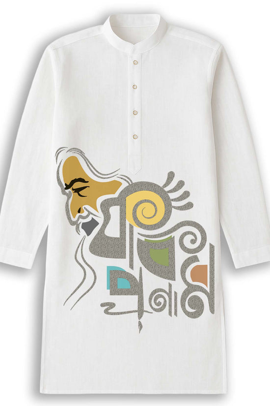 Kobi Pronam – Artistic Bengali Kurta Honouring Rabindranath Tagore