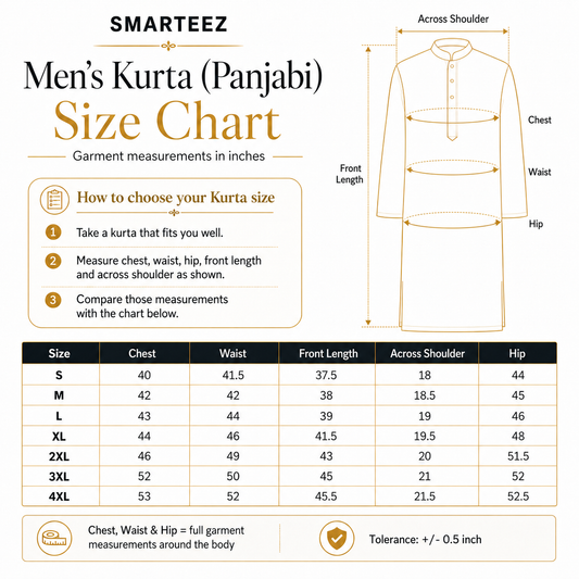 Kurta size chart