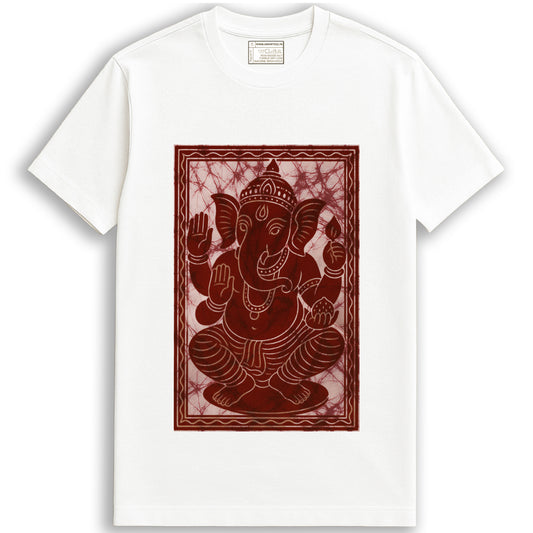 Lord Ganesha Batik Style T-Shirt – Spiritual & Artistic Wear