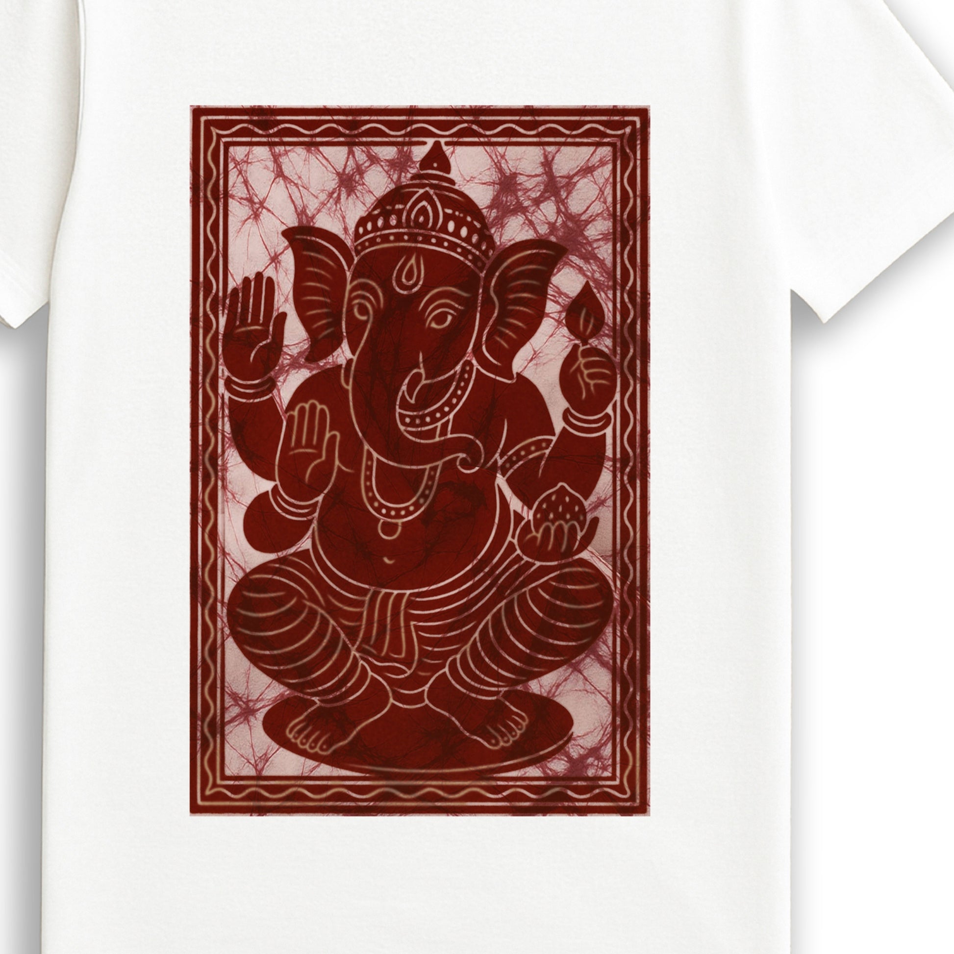 Lord Ganesha Batik Style T-Shirt – Spiritual & Artistic Wear
