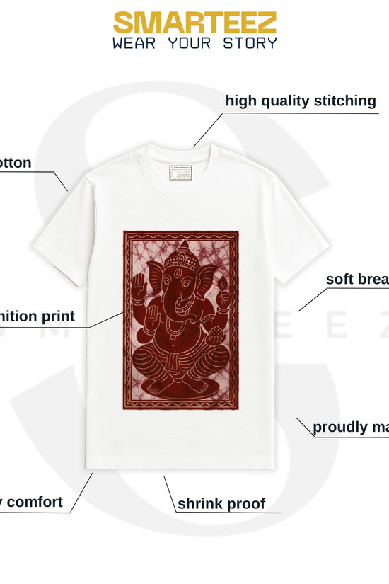 Lord Ganesha Batik Style T-Shirt – Spiritual & Artistic Wear