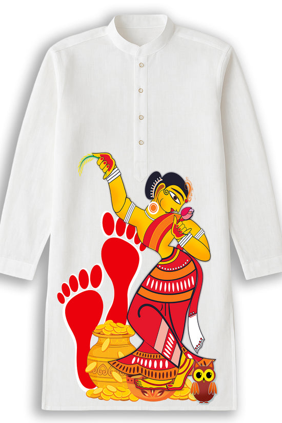 Mahalakshmi – Jamini Roy Style Bengali Heritage Kurta (Panjabi)