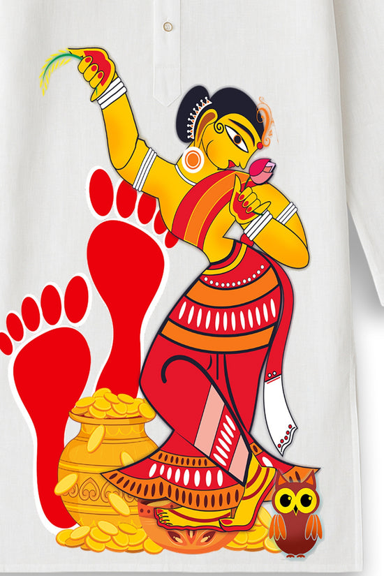 Mahalakshmi – Jamini Roy Style Bengali Heritage Kurta (Panjabi)