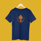 Bengali Blue Durga Puja T-shirt with graphic design of Goddess Parvati's avatar, ideal for spiritual and cultural celebrations