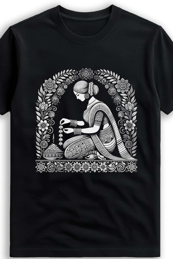 Malini - Bengali Alpona Art Inspired Graphic T-Shirt