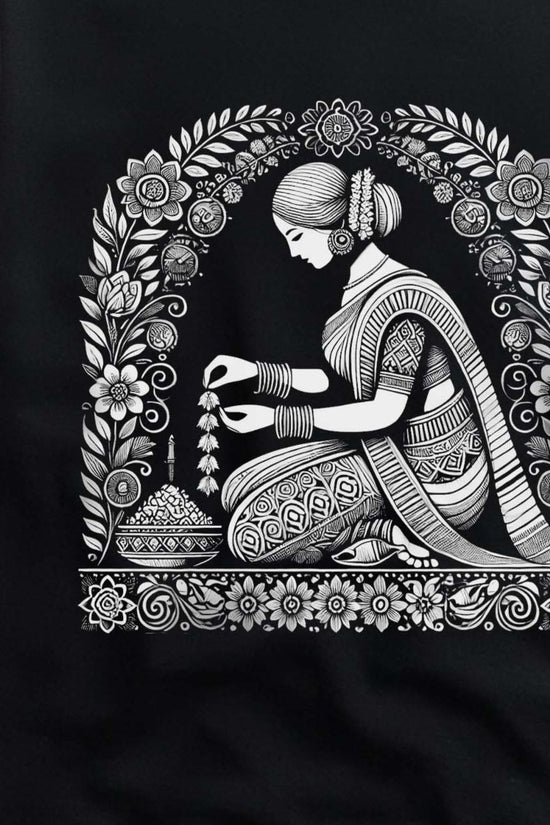 Malini - Bengali Alpona Art Inspired Graphic T-Shirt
