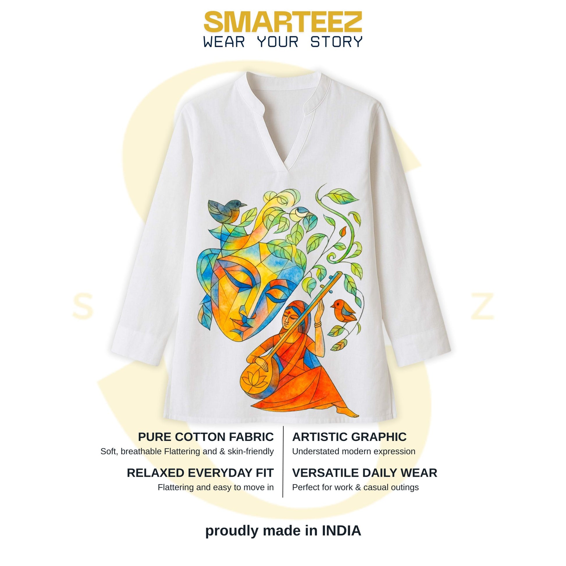 Meera Bai Cotton Kurti for Women – Wear Devotion with Art