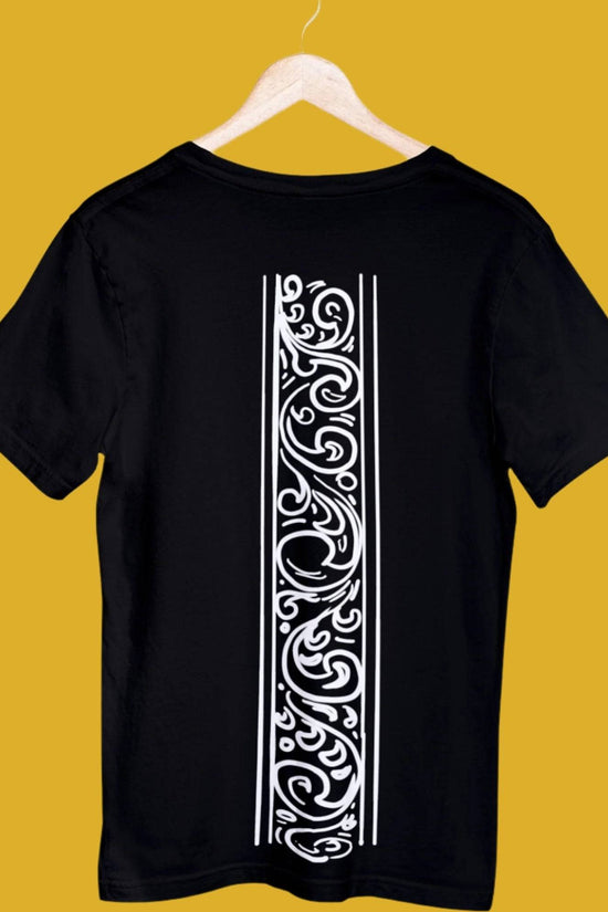 Nokshi' T-Shirt by Smarteez featuring Bengal's traditional 'alpona' art, a creative and simplistic Bengali graphic design for a unique cultural look. 