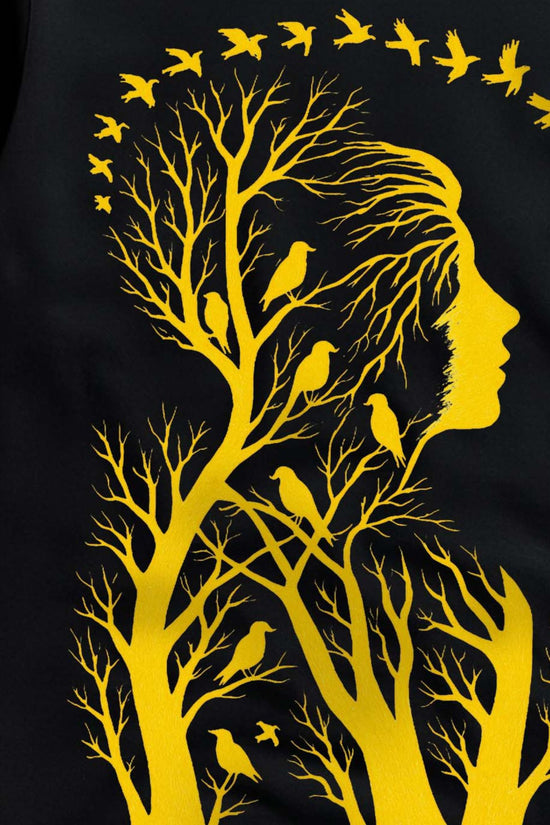 Nature Within – Artistic Woman & Birds Silhouette Graphic T-Shirt (Unisex)