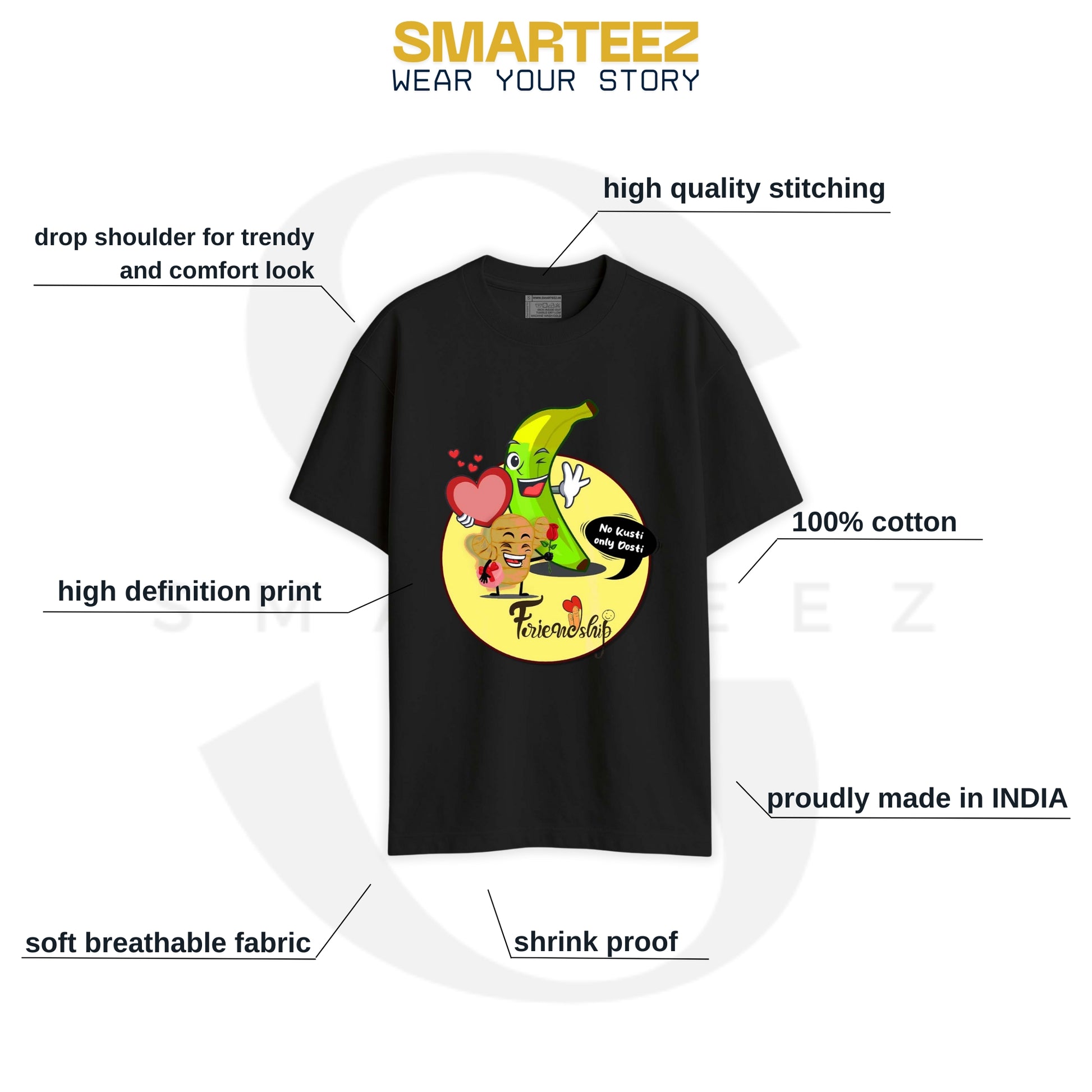 No Kusti - Only Dosti (Oversized-Unisex)