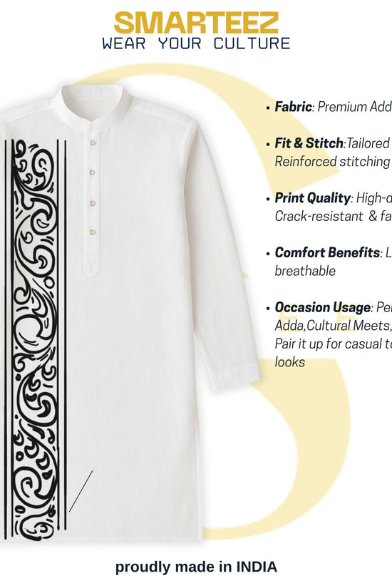 Nokshi Kotha – White Bengali Cotton Kurta for Men