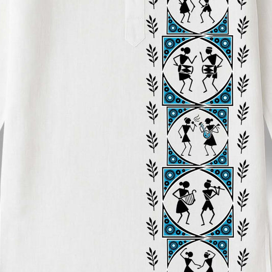 Nritya – Warli Folk Art Kurta for Men