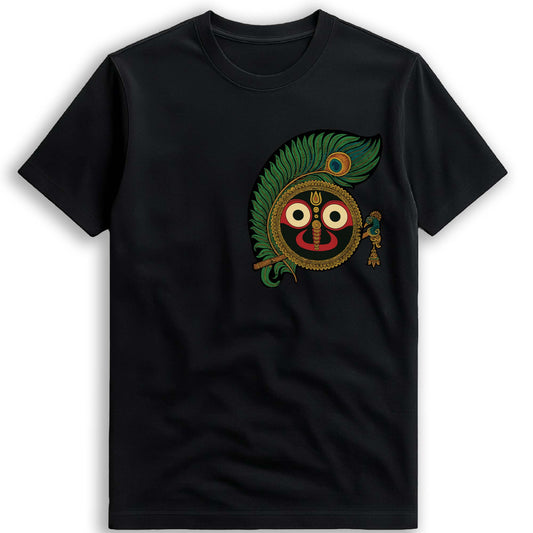 Jagannath T-Shirt – Peacock Feather & Flute Design for Rath Yatra