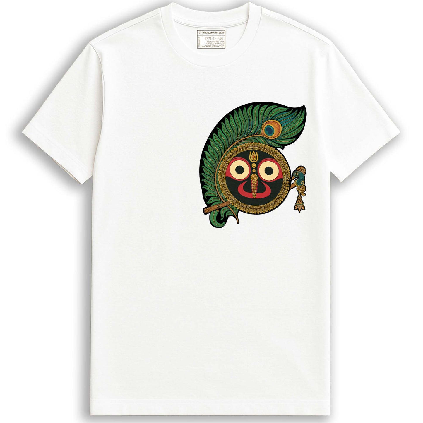 Jagannath T-Shirt – Peacock Feather & Flute Design for Rath Yatra
