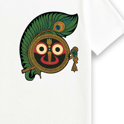 Jagannath T-Shirt – Peacock Feather & Flute Design for Rath Yatra