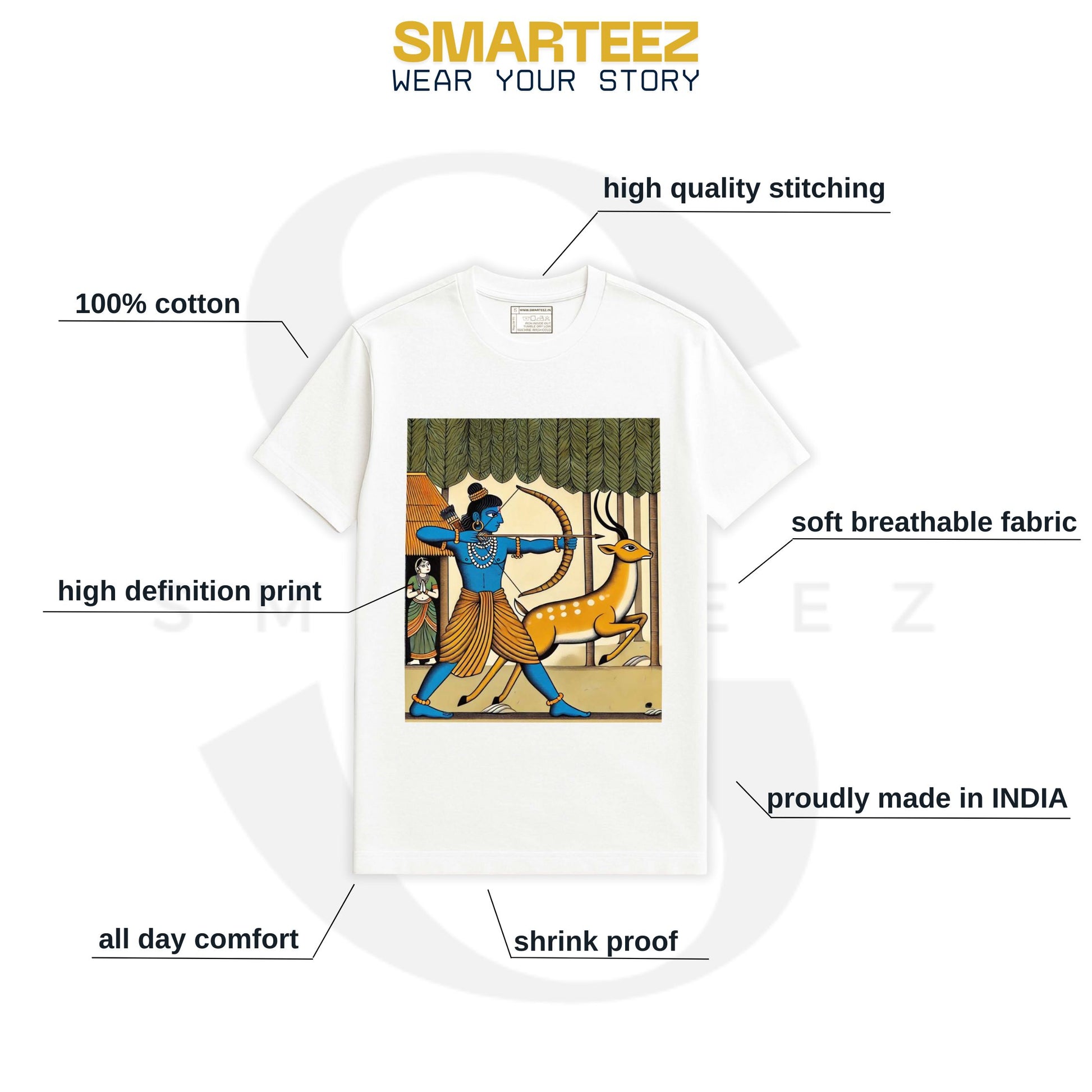 Ramayana T-Shirt - Bengali Patachitra Art