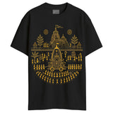 Rath Yatra Warli Art Oversized T-Shirt in black – Unisex | Smarteez Wearable Bengali Heritage, Made in Kolkata